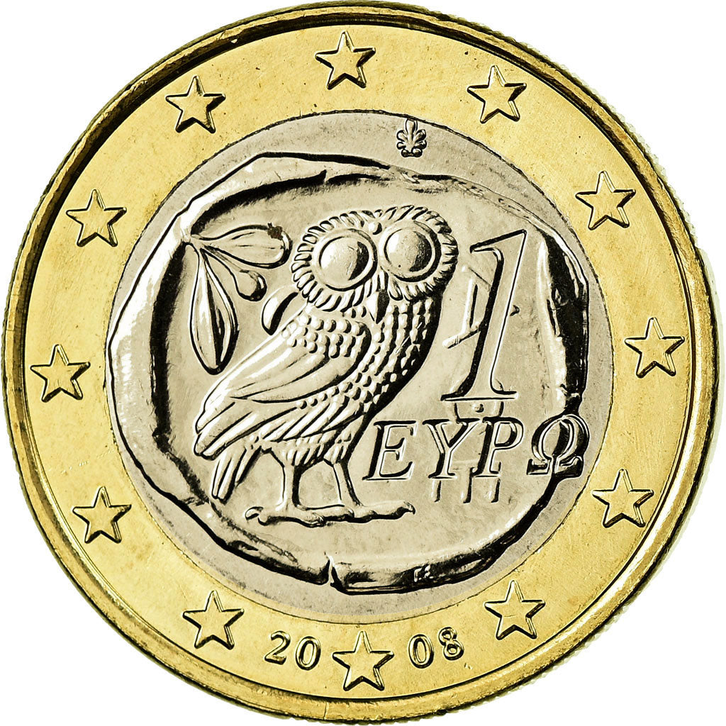 Griechenland, Euro, 2008, STGL, Bi-Metallic, KM:214
