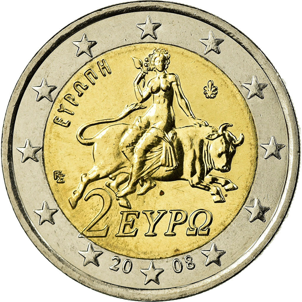 Grecia, 2 Euro, 2008, FDC, Bi-metallico, KM:215