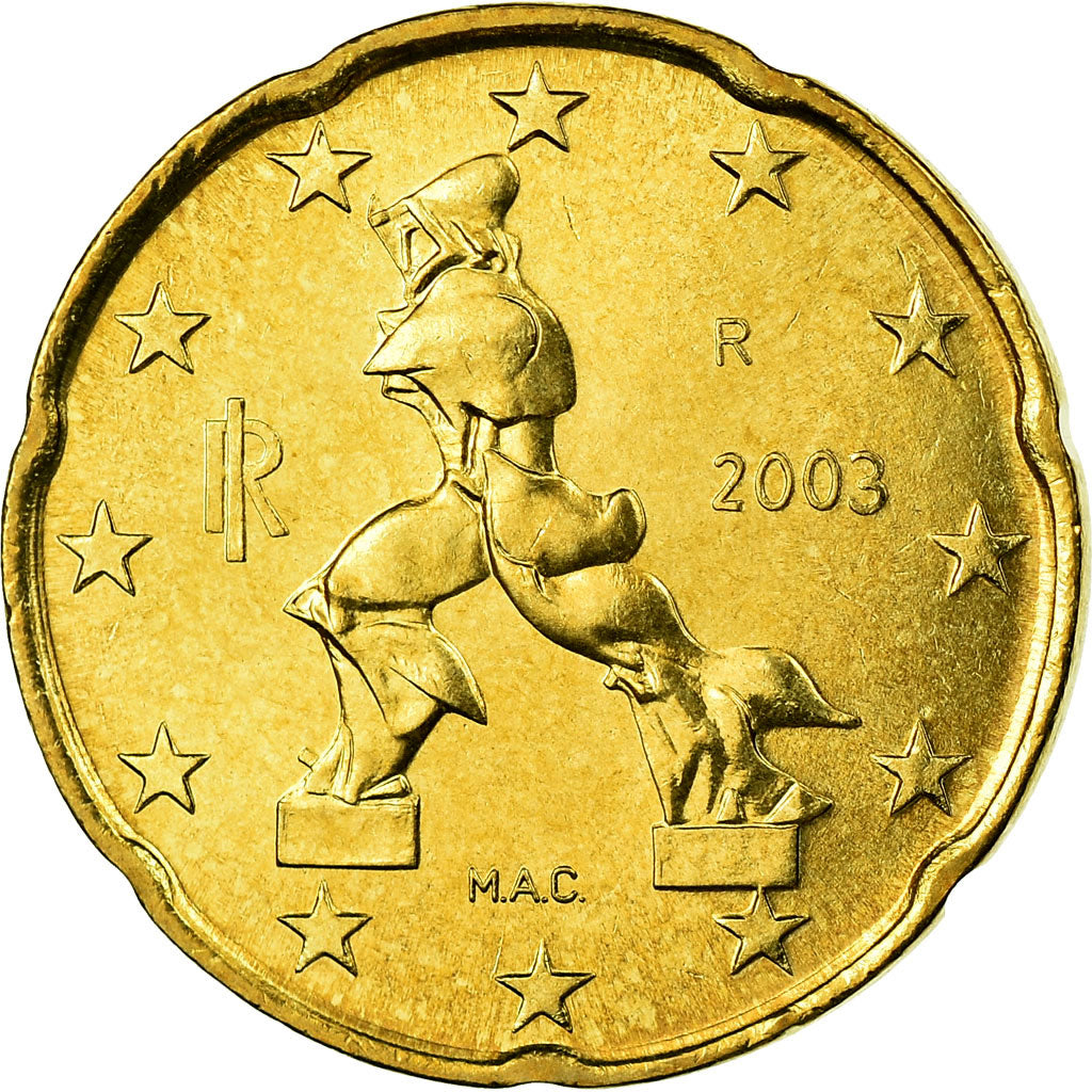 Italien, 20 Euro Cent, 2003, STGL, Messing, KM:214