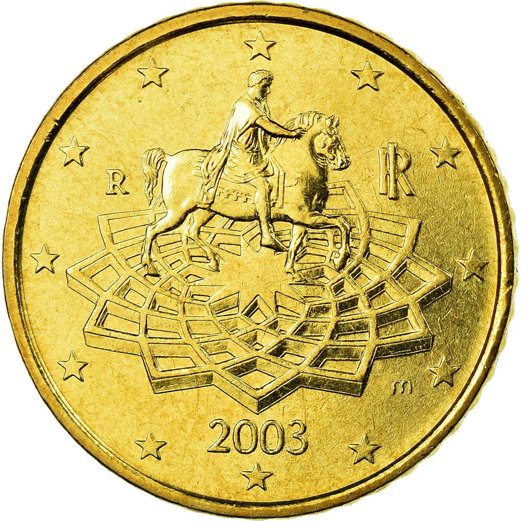 Italy, 50 Euro Cent, 2003, MS(65-70), Brass, KM:215