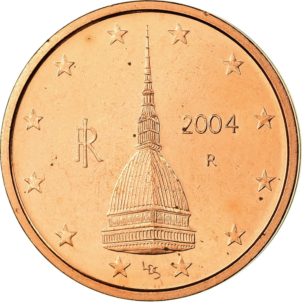 Italia, 2 Euro Cent, 2004, FDC, Acciaio placcato rame, KM:211