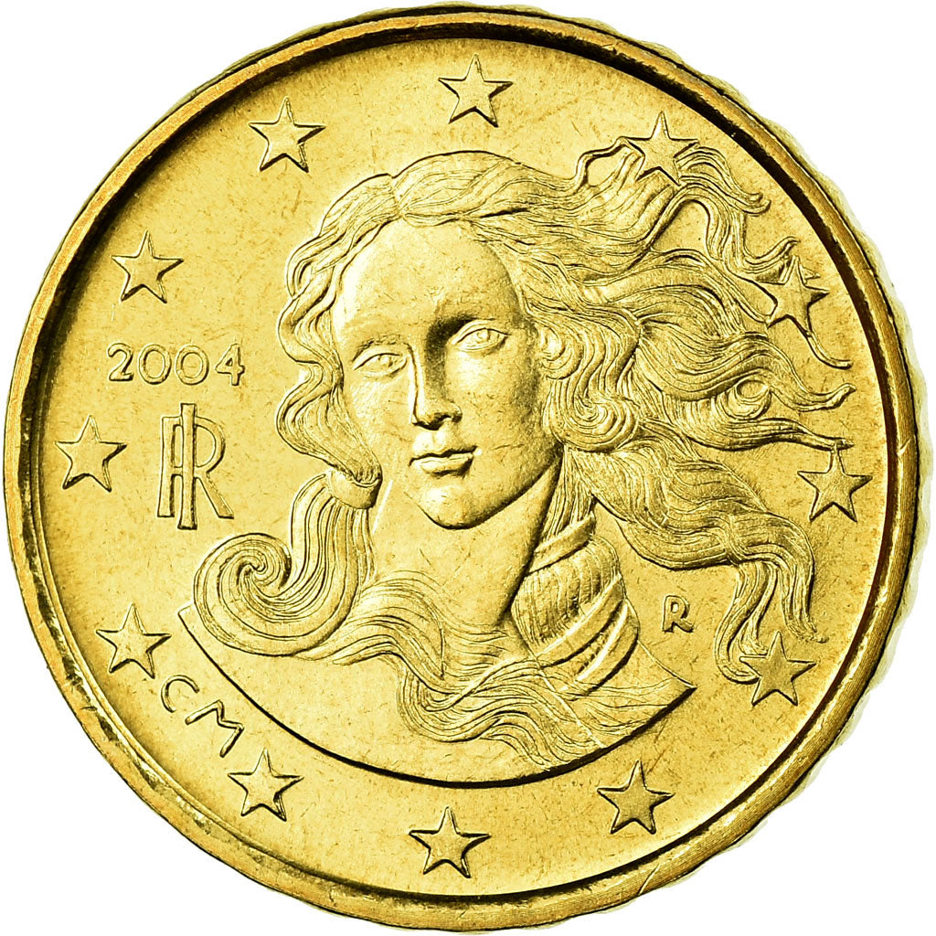 Italy, 10 Euro Cent, 2004, MS(65-70), Brass, KM:213