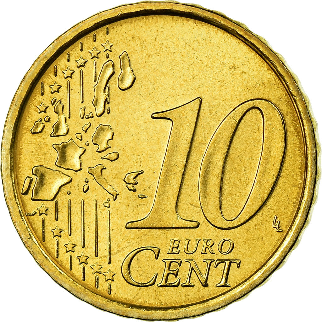 Italy, 10 Euro Cent, 2004, MS(65-70), Brass, KM:213