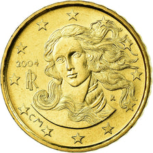 Italy, 10 Euro Cent, 2004, MS(65-70), Brass, KM:213