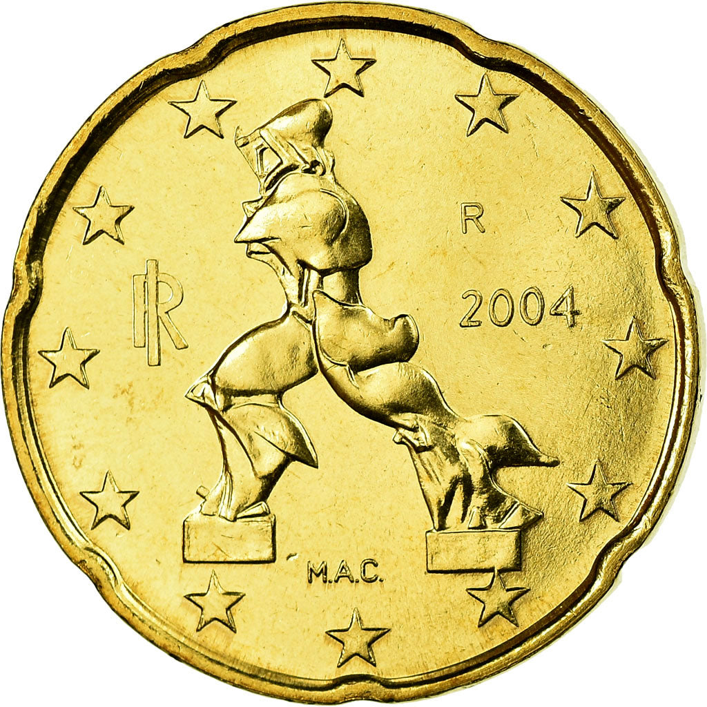 Italien, 20 Euro Cent, 2004, STGL, Messing, KM:214