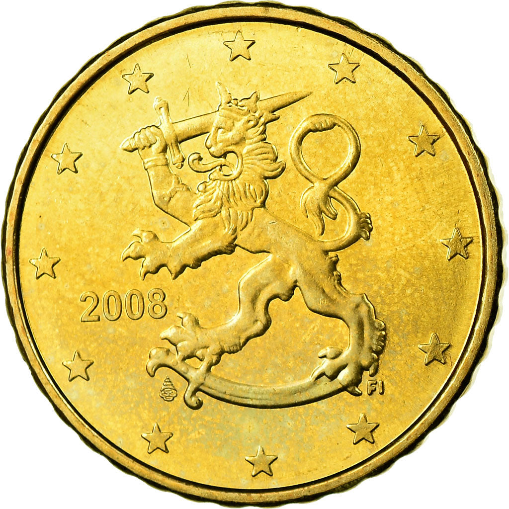 Finnland, 10 Euro Cent, 2008, UNZ, Messing, KM:126