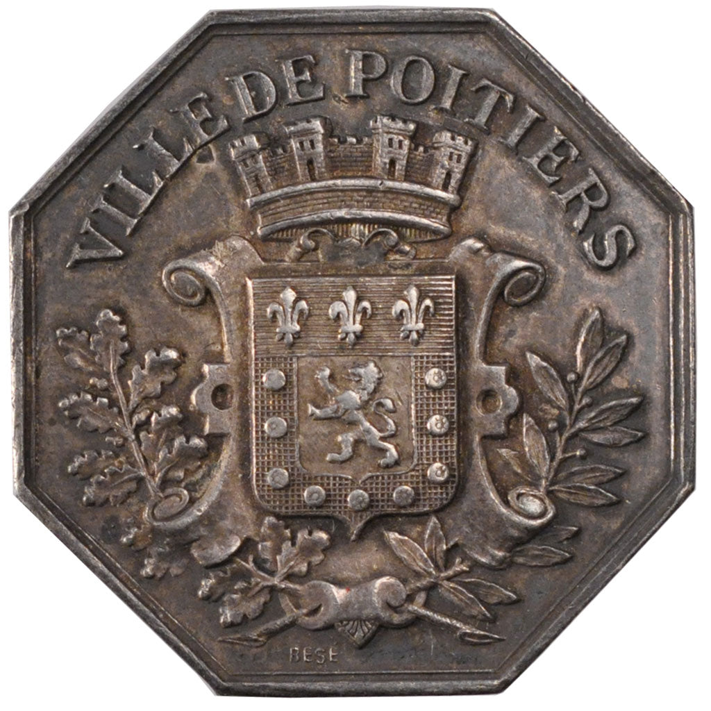 France, Savings Bank, Token, MS(60-62), Silver, Jacqmin #68, 15.15