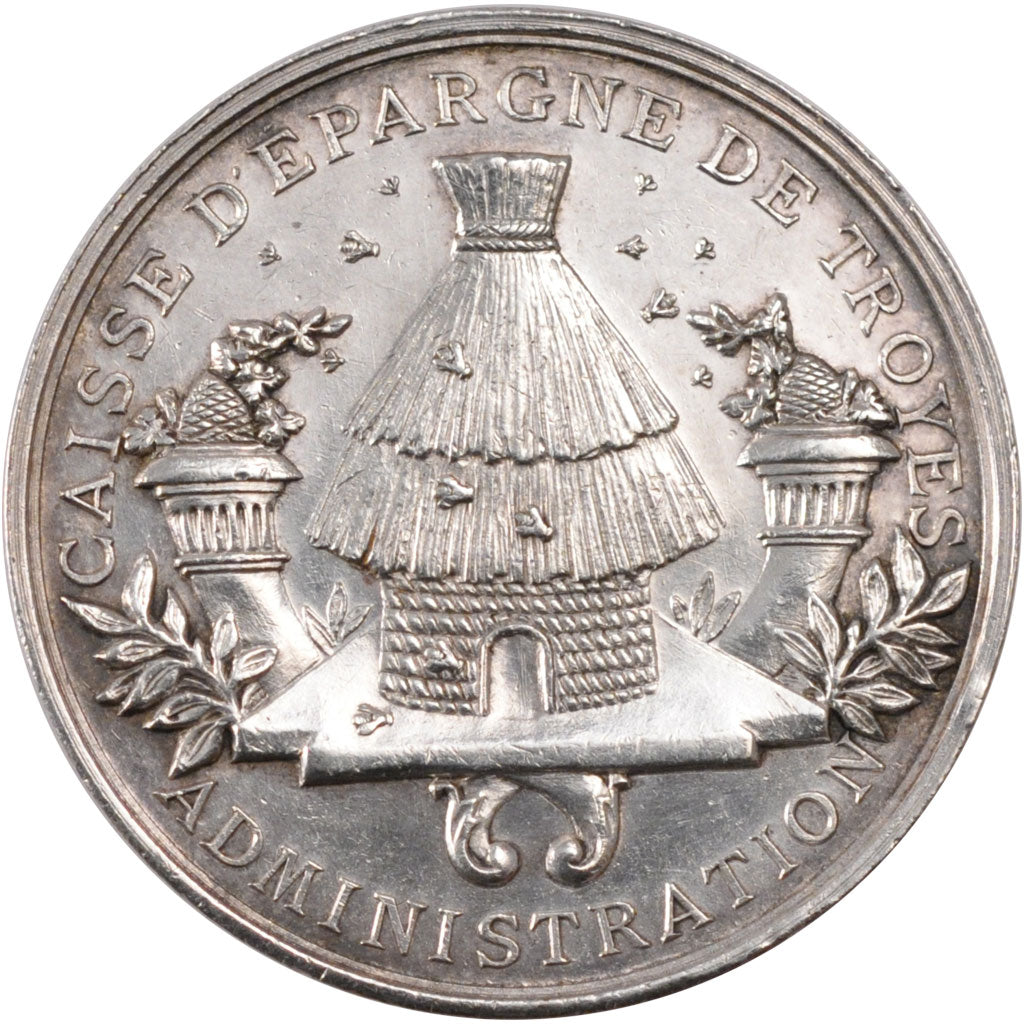 France, Savings Bank, Token, MS(60-62), Silver, Jacqmin #102, 16.95