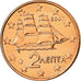 Greece, 2 Euro Cent, 2007, MS(63), Copper Plated Steel, KM:182