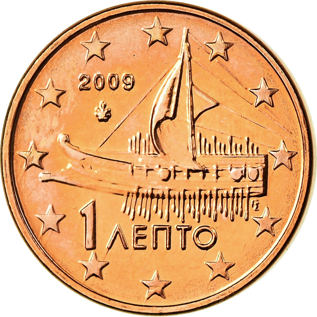 Grecia, Euro Cent, 2009, SC, Cobre chapado en acero, KM:181