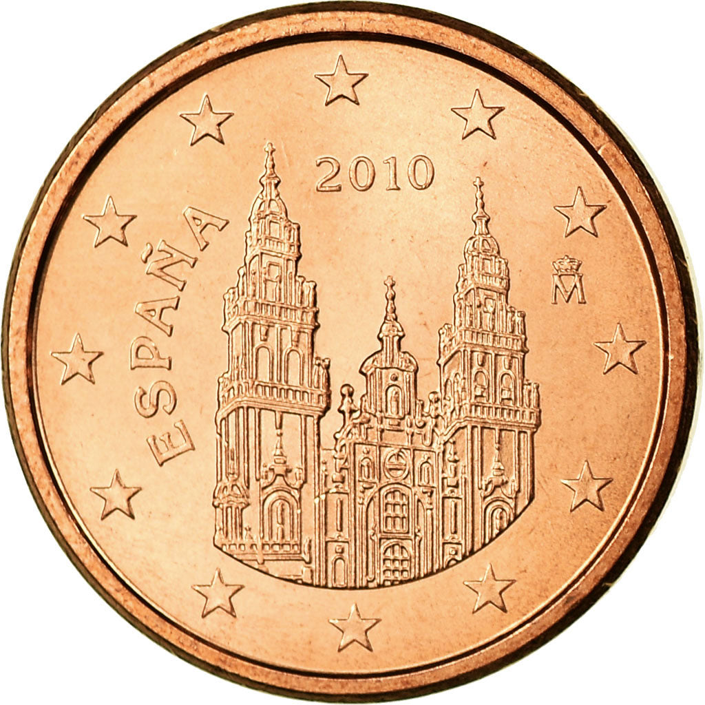 Spagna, Euro Cent, 2010, SPL, Acciaio placcato rame, KM:1144