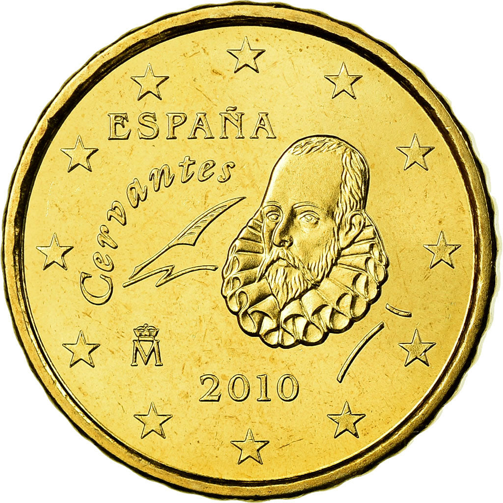Hiszpania, 10 Euro Cent, 2010, Madrid, MS(63), Mosiądz, KM:1147