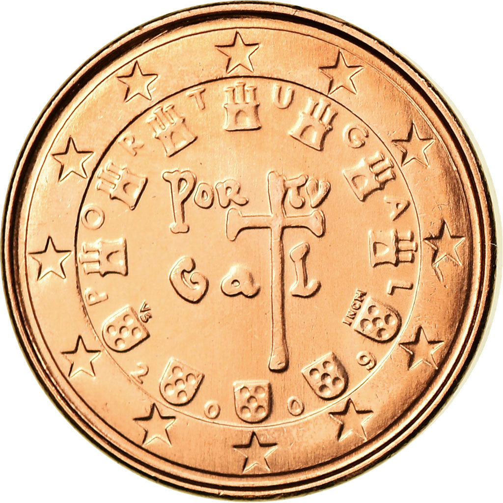 Portugal, Euro Cent, 2009, MS(63), Aço Cromado a Cobre, KM:740
