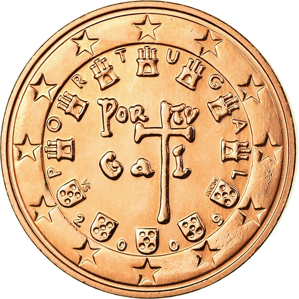 Portugal, 5 Euro Cent, 2009, MS(63), Aço Cromado a Cobre, KM:742