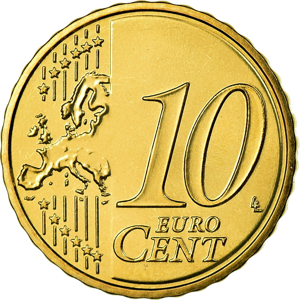 Portugal, 10 Euro Cent, 2009, MS(63), Latão, KM:763