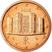Italia, Euro Cent, 2002, EBC, Cobre chapado en acero, KM:210