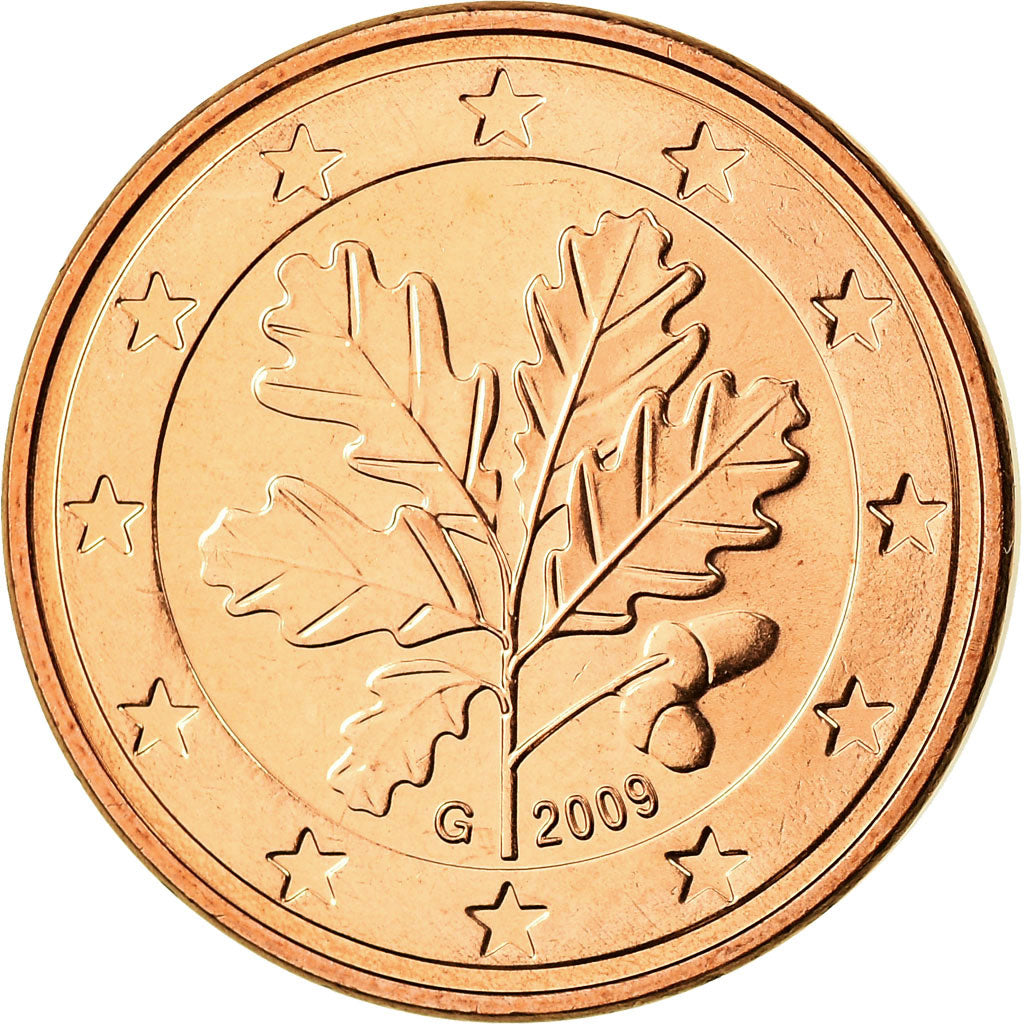 GERMANIA - REPUBBLICA FEDERALE, 5 Euro Cent, 2009, SPL, Acciaio placcato rame