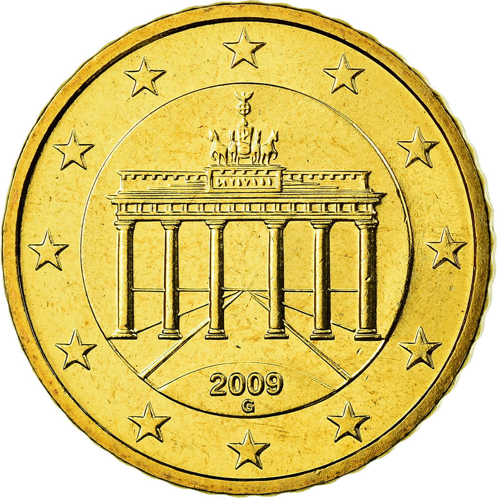 GERMANY - FEDERAL REPUBLIC, 50 Euro Cent, 2009, MS(63), Brass, KM:256