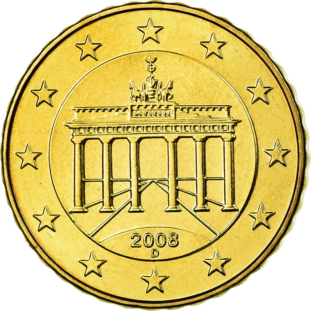 République fédérale allemande, 10 Euro Cent, 2008, FDC, Laiton, KM:254