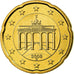 République fédérale allemande, 20 Euro Cent, 2008, FDC, Laiton, KM:255