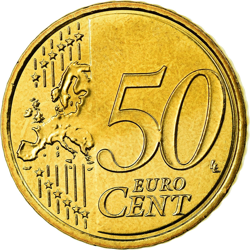 GERMANY - FEDERAL REPUBLIC, 50 Euro Cent, 2008, MS(65-70), Brass, KM:256