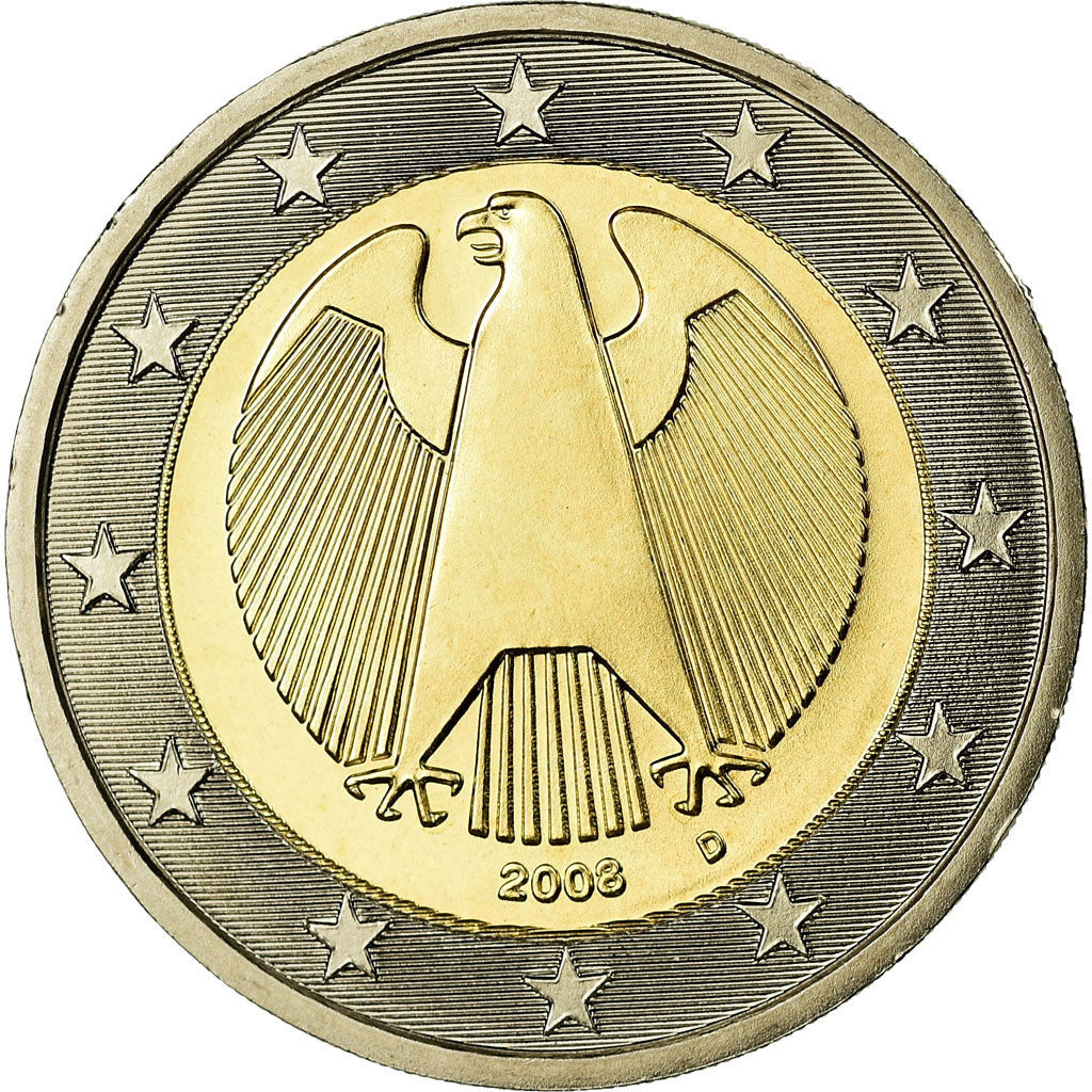GERMANY - FEDERAL REPUBLIC, 2 Euro, 2008, MS(65-70), Bi-Metallic, KM:258