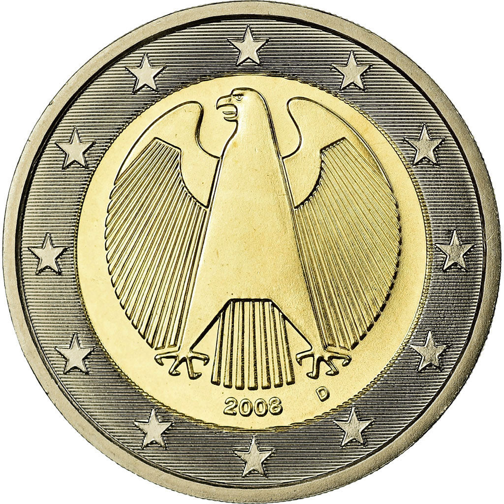 GERMANY - FEDERAL REPUBLIC, 2 Euro, 2008, MS(65-70), Bi-Metallic, KM:258