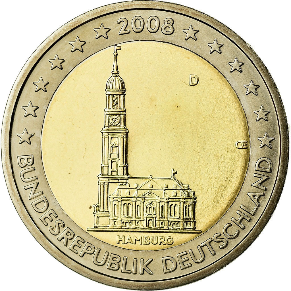 République fédérale allemande, 2 Euro, 2008, FDC, Bi-Metallic, KM:261