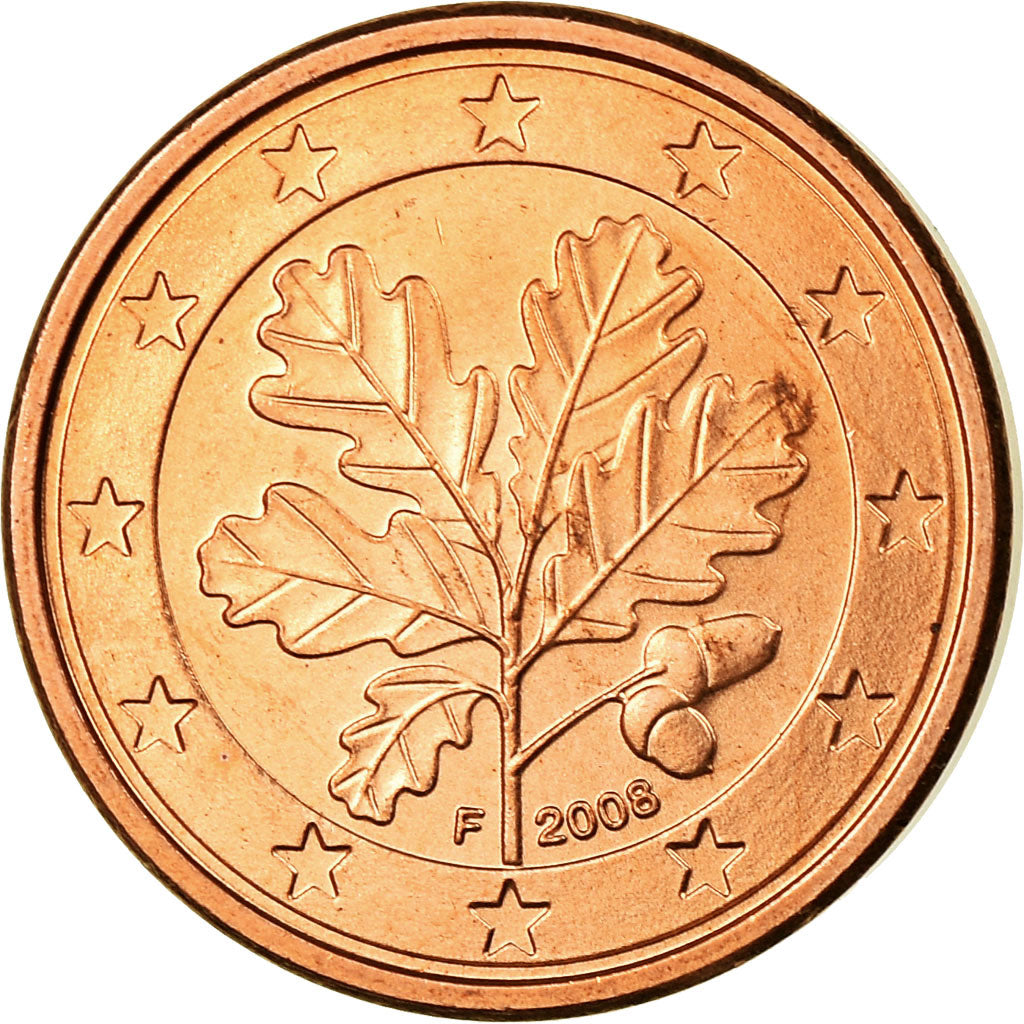 République fédérale allemande, Euro Cent, 2008, FDC, Copper Plated Steel