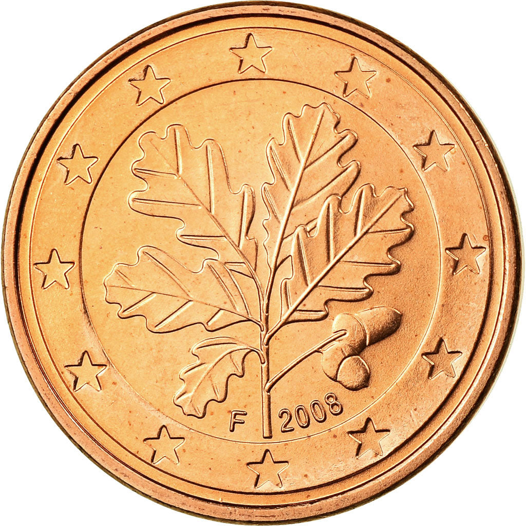 République fédérale allemande, 5 Euro Cent, 2008, FDC, Copper Plated Steel
