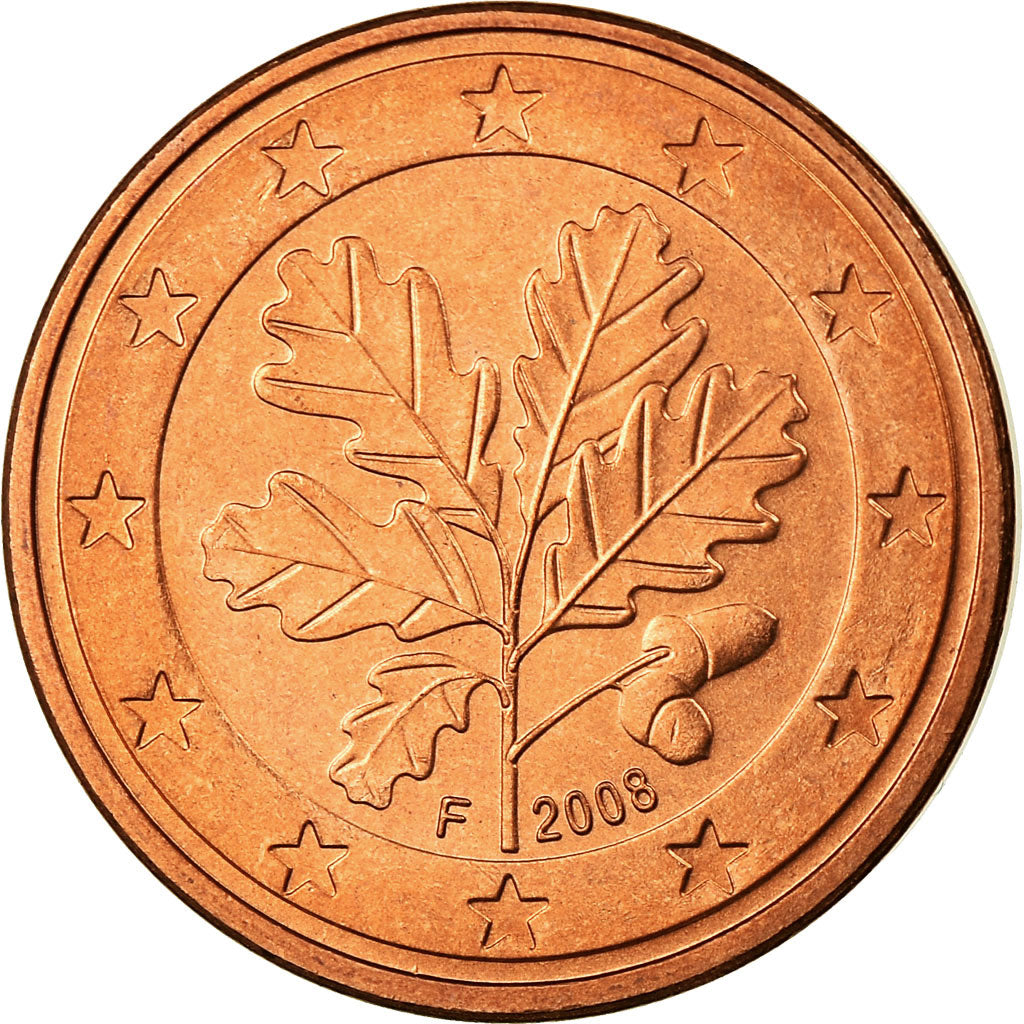 République fédérale allemande, 5 Euro Cent, 2008, FDC, Copper Plated Steel