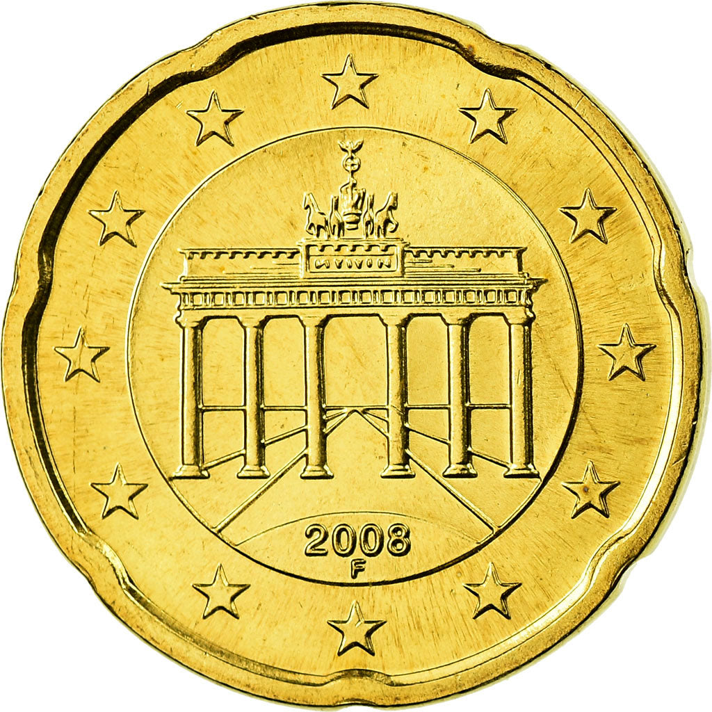 GERMANIA - REPUBBLICA FEDERALE, 20 Euro Cent, 2008, FDC, Ottone, KM:255