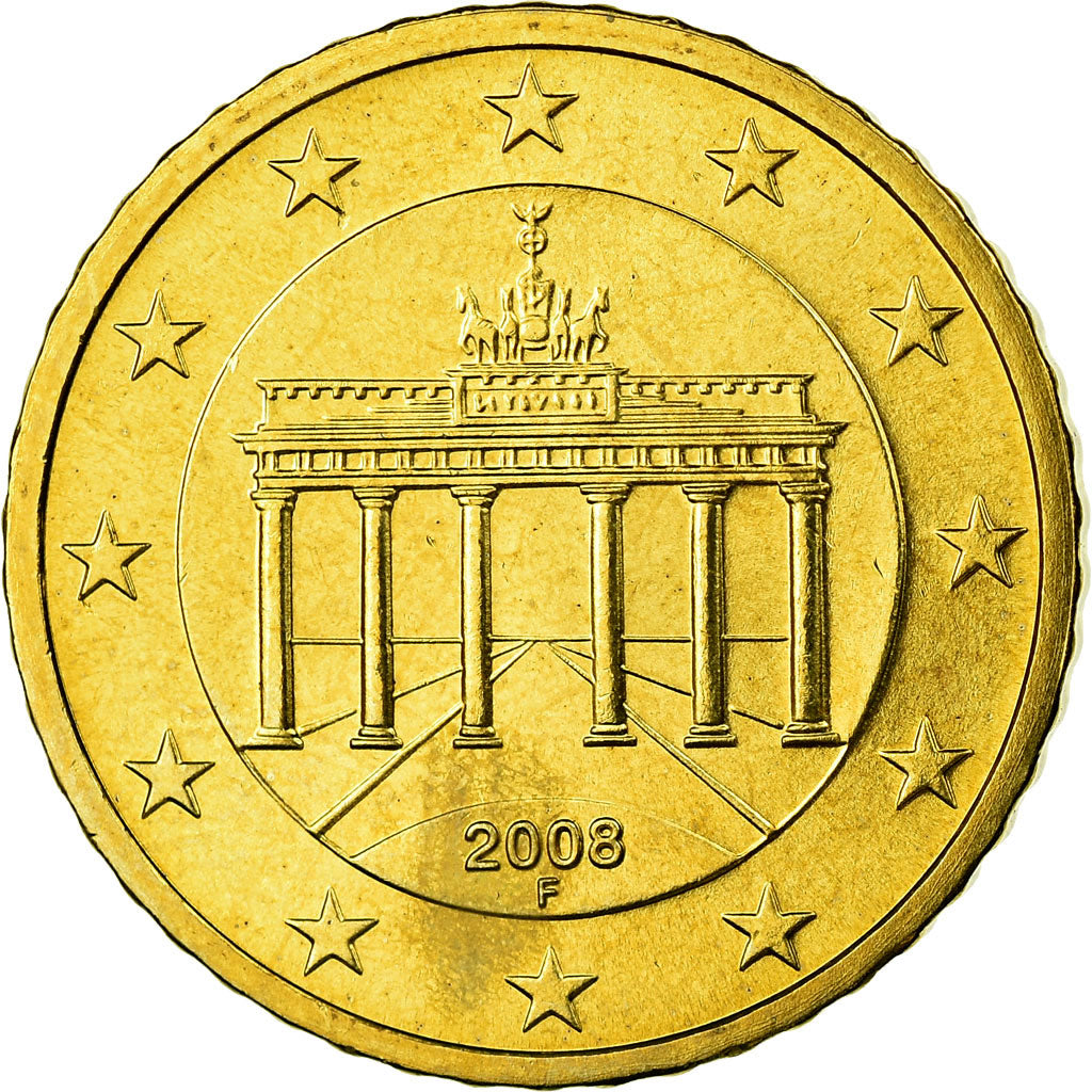 République fédérale allemande, 50 Euro Cent, 2008, FDC, Laiton, KM:256