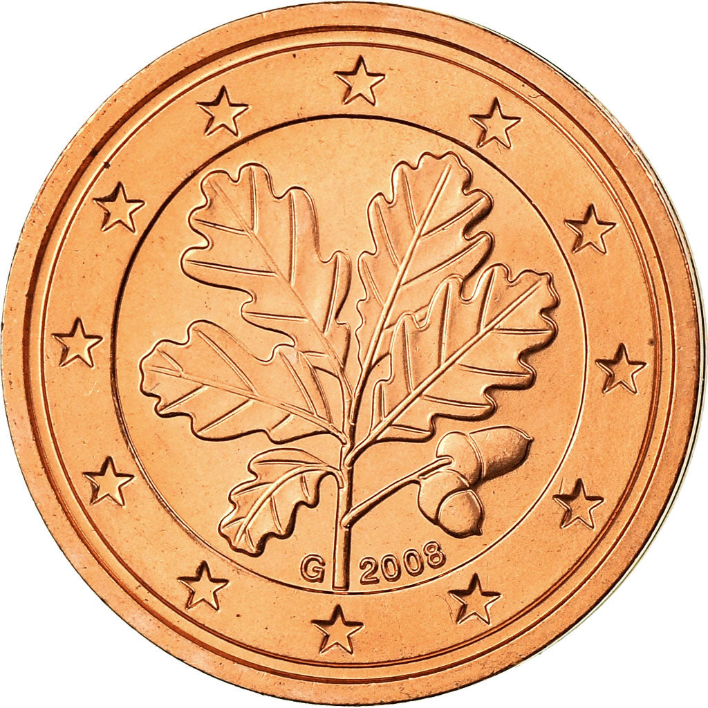 GERMANIA - REPUBBLICA FEDERALE, 2 Euro Cent, 2008, FDC, Acciaio placcato rame