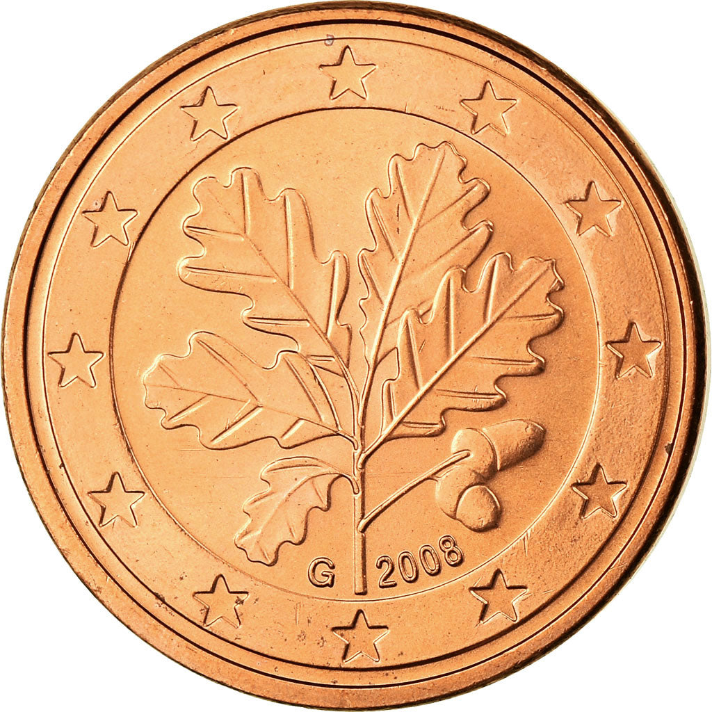 République fédérale allemande, 5 Euro Cent, 2008, FDC, Copper Plated Steel
