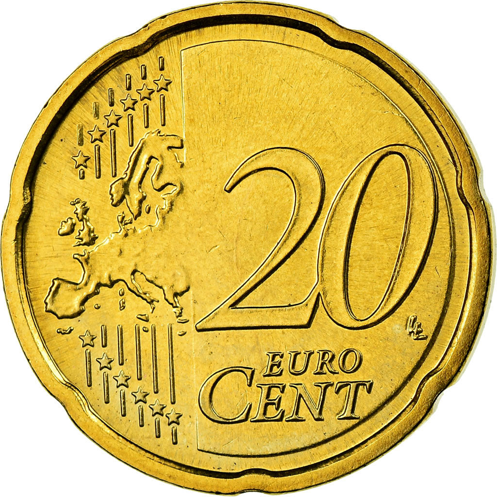 République fédérale allemande, 20 Euro Cent, 2008, FDC, Laiton, KM:255