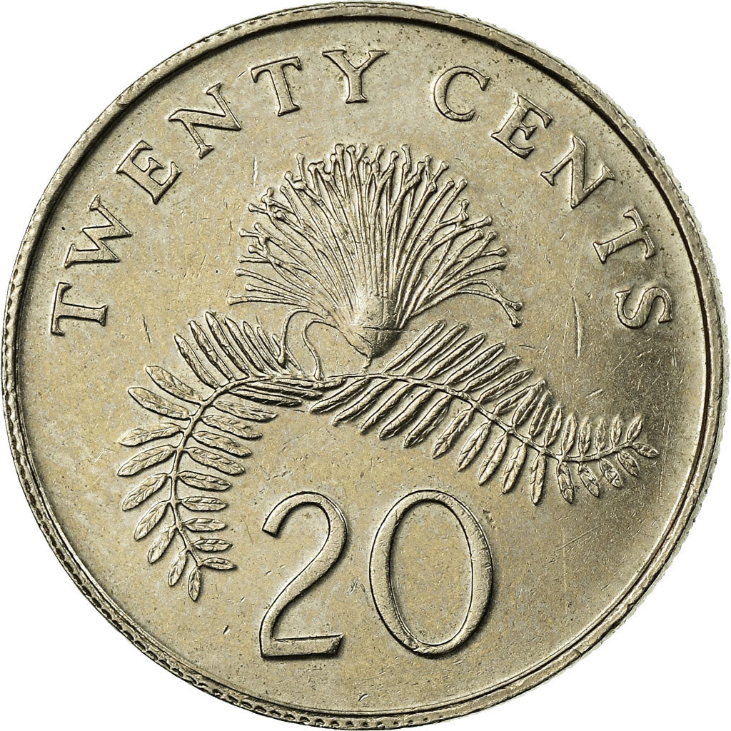 Monnaie, Singapour, 20 Cents, 2007, Singapore Mint, TTB, Copper-nickel, KM:101
