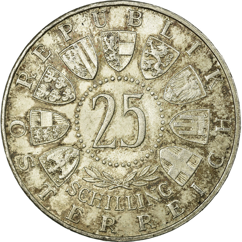 Coin, Austria, 25 Schilling, 1956, EF(40-45), Silver, KM:2881