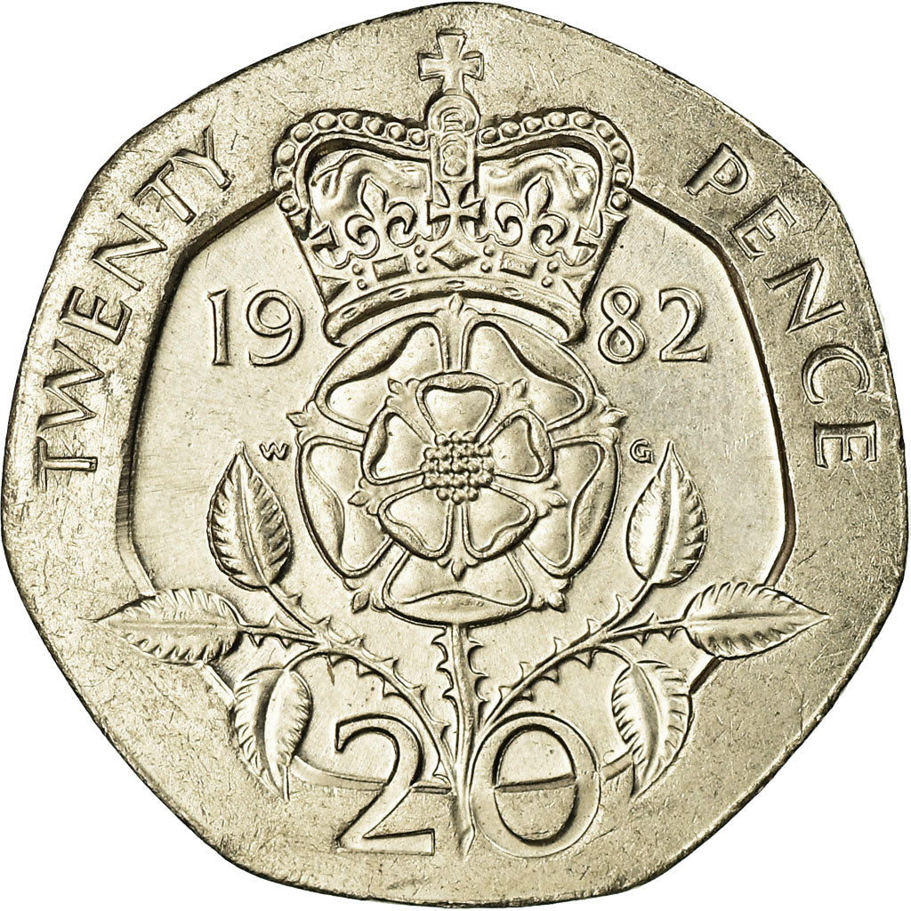 Moneda, Gran Bretaña, Elizabeth II, 20 Pence, 1982, EBC, Cobre - níquel