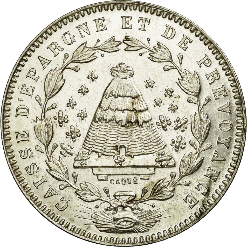 France, Token, Savings Bank, MS(60-62), Silver, Jacqmin:2