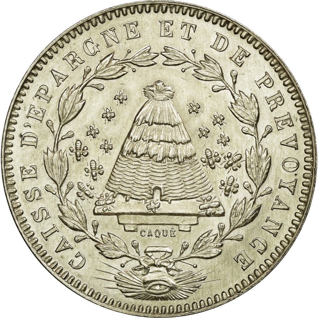 France, Token, Savings Bank, MS(60-62), Silver, Jacqmin:2
