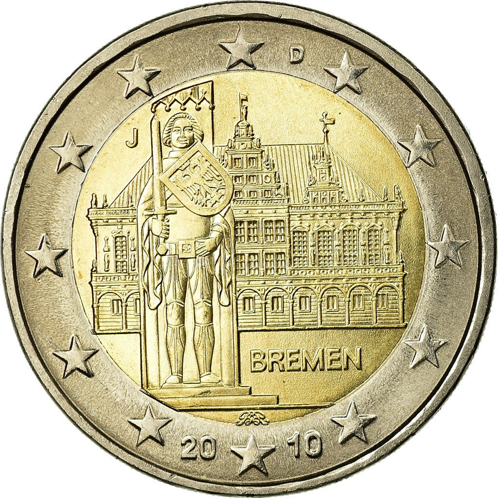 GERMANIA - REPUBBLICA FEDERALE, 2 Euro, 2010, SPL-, Bi-metallico, KM:285