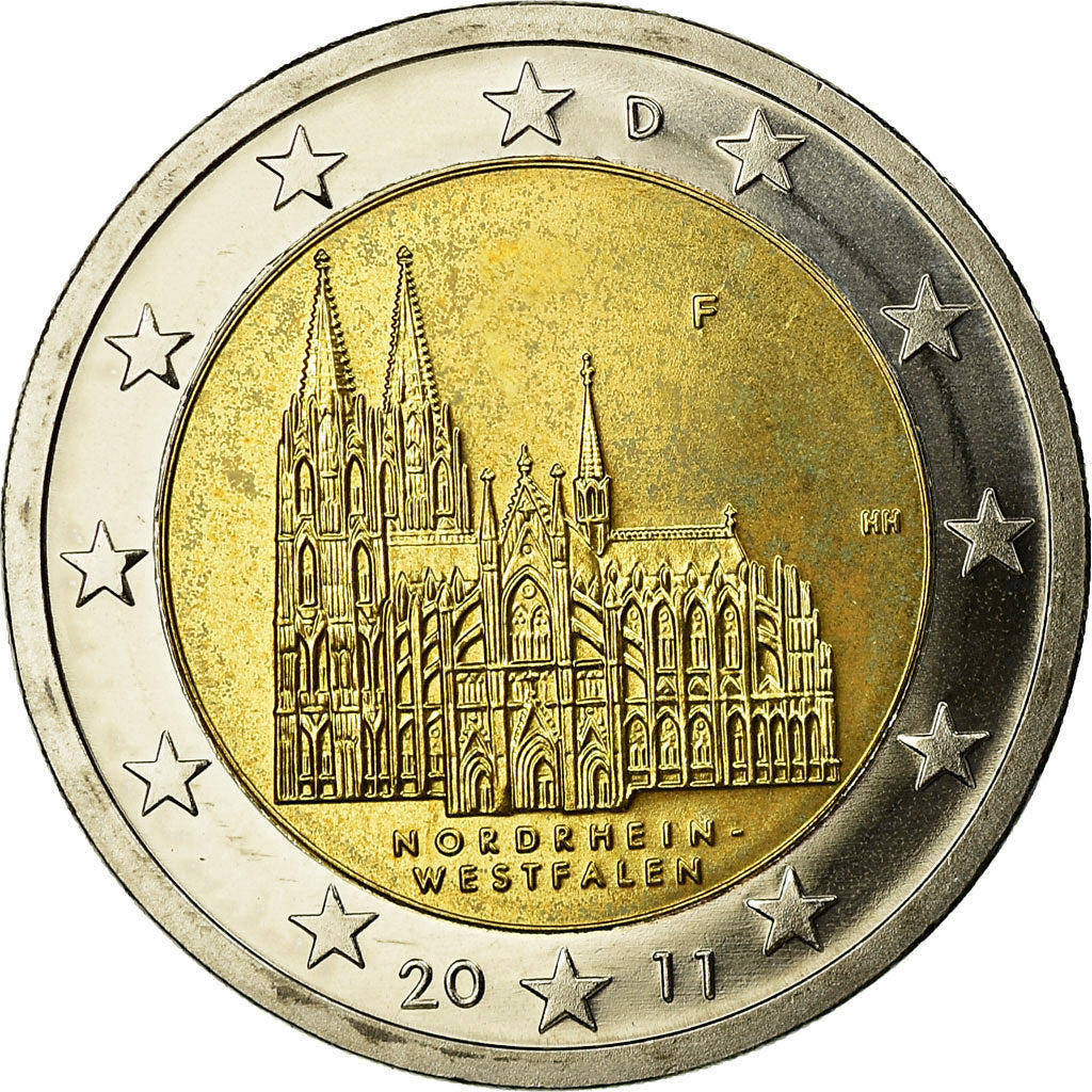 ALEMANHA - REPÚBLICA FEDERAL, 2 Euro, 2011, AU(55-58), Bimetálico, KM:293