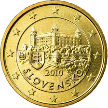 Eslováquia, 50 Euro Cent, 2010, MS(63), Latão, KM:100