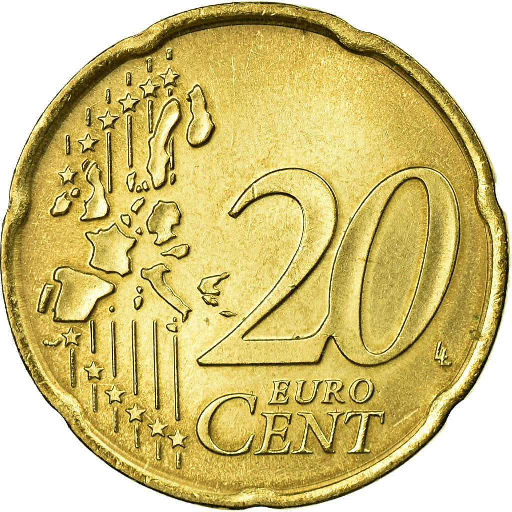 San Marino, 20 Euro Cent, 2002, AU(55-58), Brass, KM:444