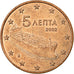 Griechenland, 5 Euro Cent, 2002, VZ, Copper Plated Steel, KM:183