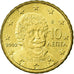 Grécia, 10 Euro Cent, 2002, AU(55-58), Latão, KM:184