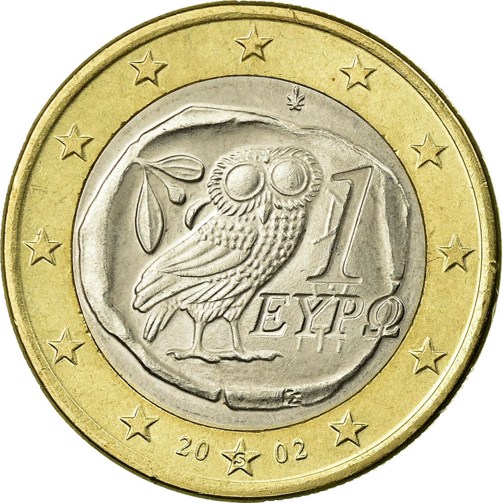 Grecia, Euro, 2002, EBC, Bimetálico, KM:187