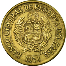 Coin, Peru, Sol, 1974, Lima, EF(40-45), Brass, KM:248