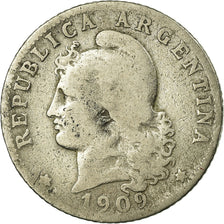 Coin, Argentina, 20 Centavos, 1909, VF(20-25), Copper-nickel, KM:36